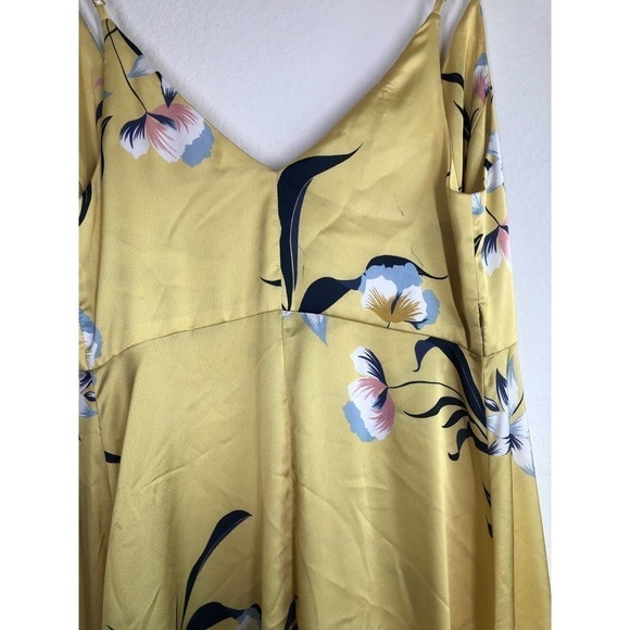 Amanda Uprichard Mccanna Dress Honeysuckle Wrap Maxi Yellow Floral Print XS - Picture 9 of 16